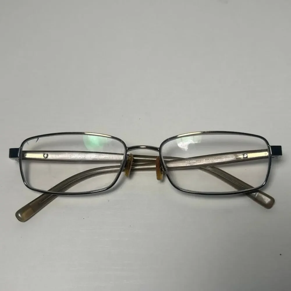Vtg DKNY model DY 5559 full-rim rectangular eyeglass Frames Brn Burgundy Silver